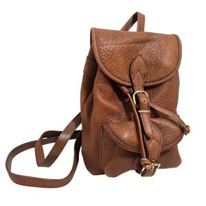 Vintage Handmade Small Brown Leather Backpack Rucksack Travel Bag Hippie boho